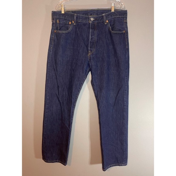Levi's 501 Relaxed Fit Denim Jeans Dark Wash Men's 36 x 30 - Picture 1 of 6